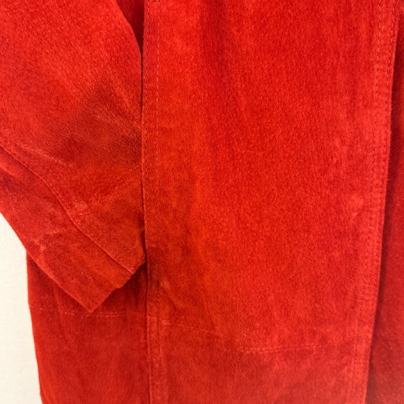 NWT Bradley Bayou Red‎ Leather Suede Toggle Coat  Women's Medium  Hooded - Picture 5 of 16
